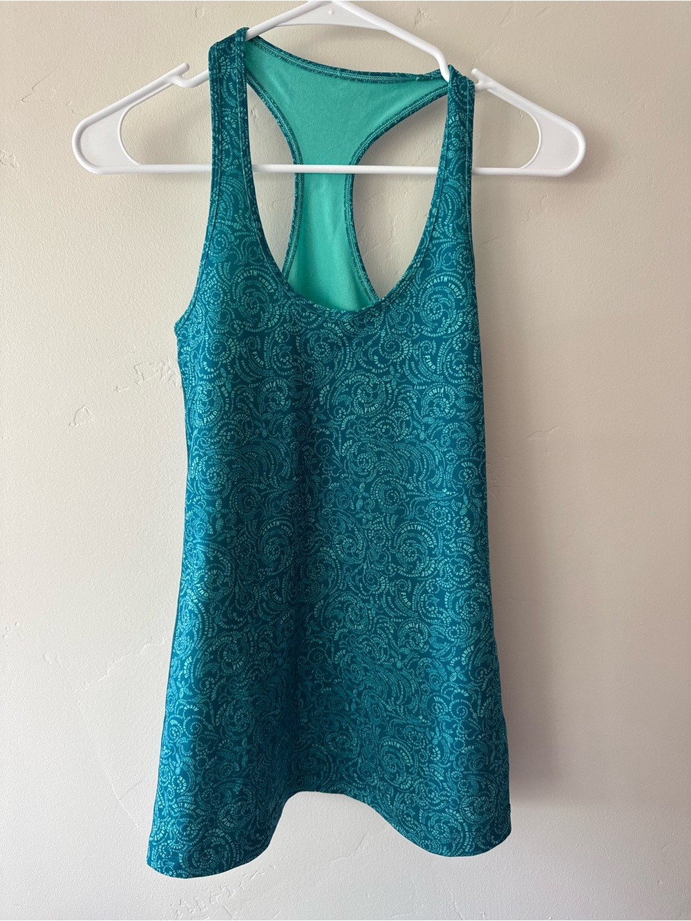 lululemon athletica Teal Paisley Racerback Tank